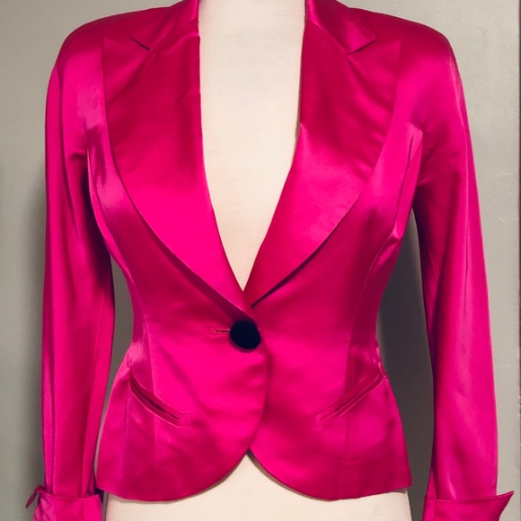 hot pink satin blazer